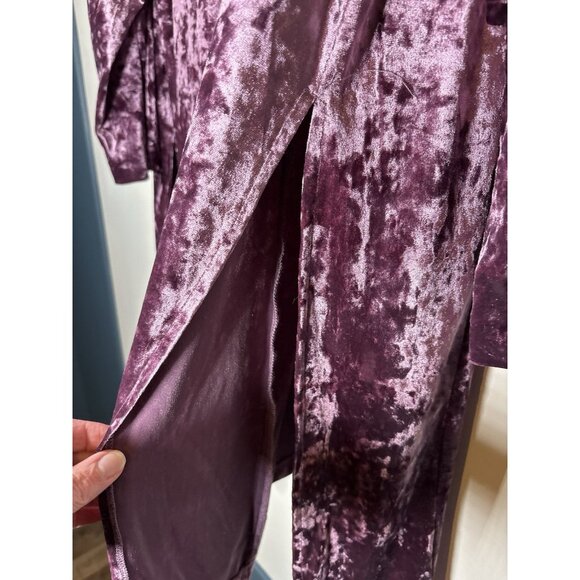 CATO Crushed Velvet Purple Cardigan Duster Jacket Boho Open Front Size 18/20W - Picture 5 of 8